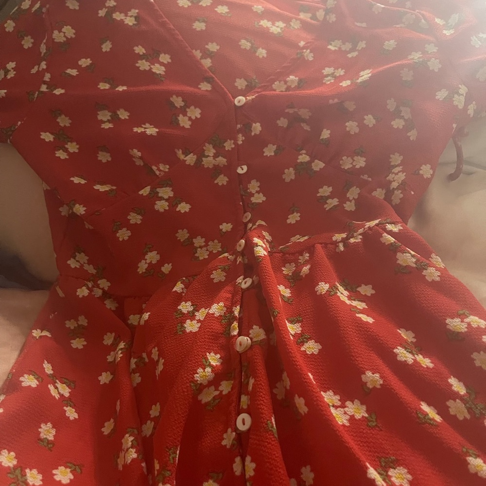 Floral red dress
